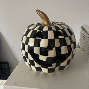 MacKenzie-Childs Black and White Checker Jack-O'-Lantern